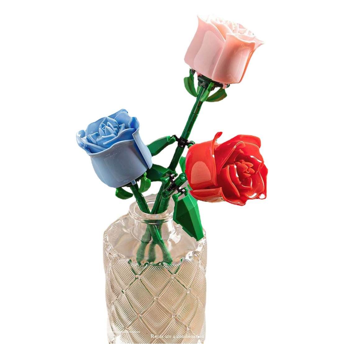 Совместимо с конструкторами LEGO Eternal Flowers, к Дню святого Валентина, Дню учителя, розы из строительных блоков, развивающие игрушки-конструкторы с одним стеблем, трансграничный опт