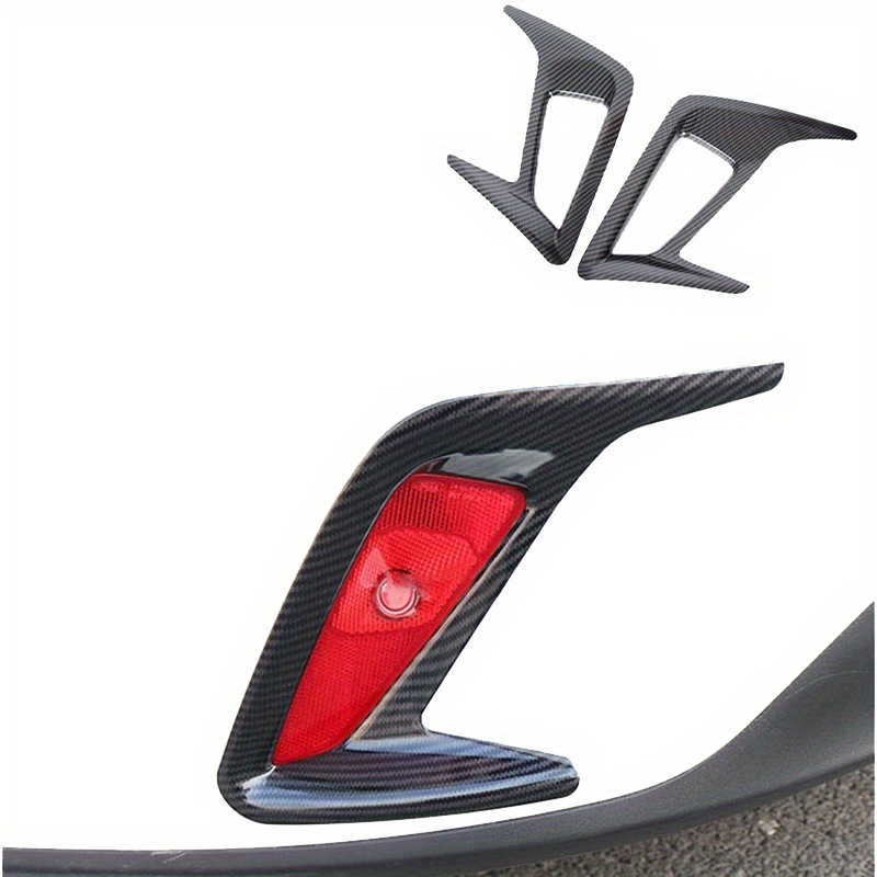 For Focus Hatchback Mk4 2019-2020 Carbon Fiber Rear Fog Light Frame Cover Trim 2Pcs