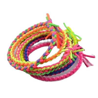 Woven children's elastic hairgrip handmade with bow