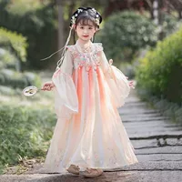 Девушка Hanfu Летний китайский стиль 2025 новый супер фея летняя одежда детская юбка девушка древний стиль летний стиль