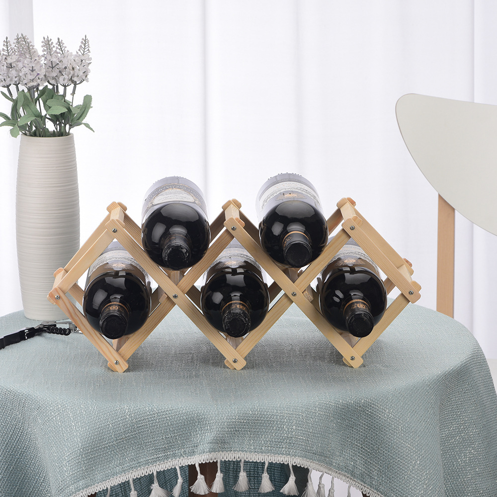 Y madera sólida plegable fábrica de estantes de vino vino vino de madera venta directa estante de almacenamiento de botellas de vino estante de exhibición de vino