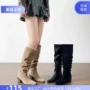 新款显瘦秋冬长筒牛仔靴