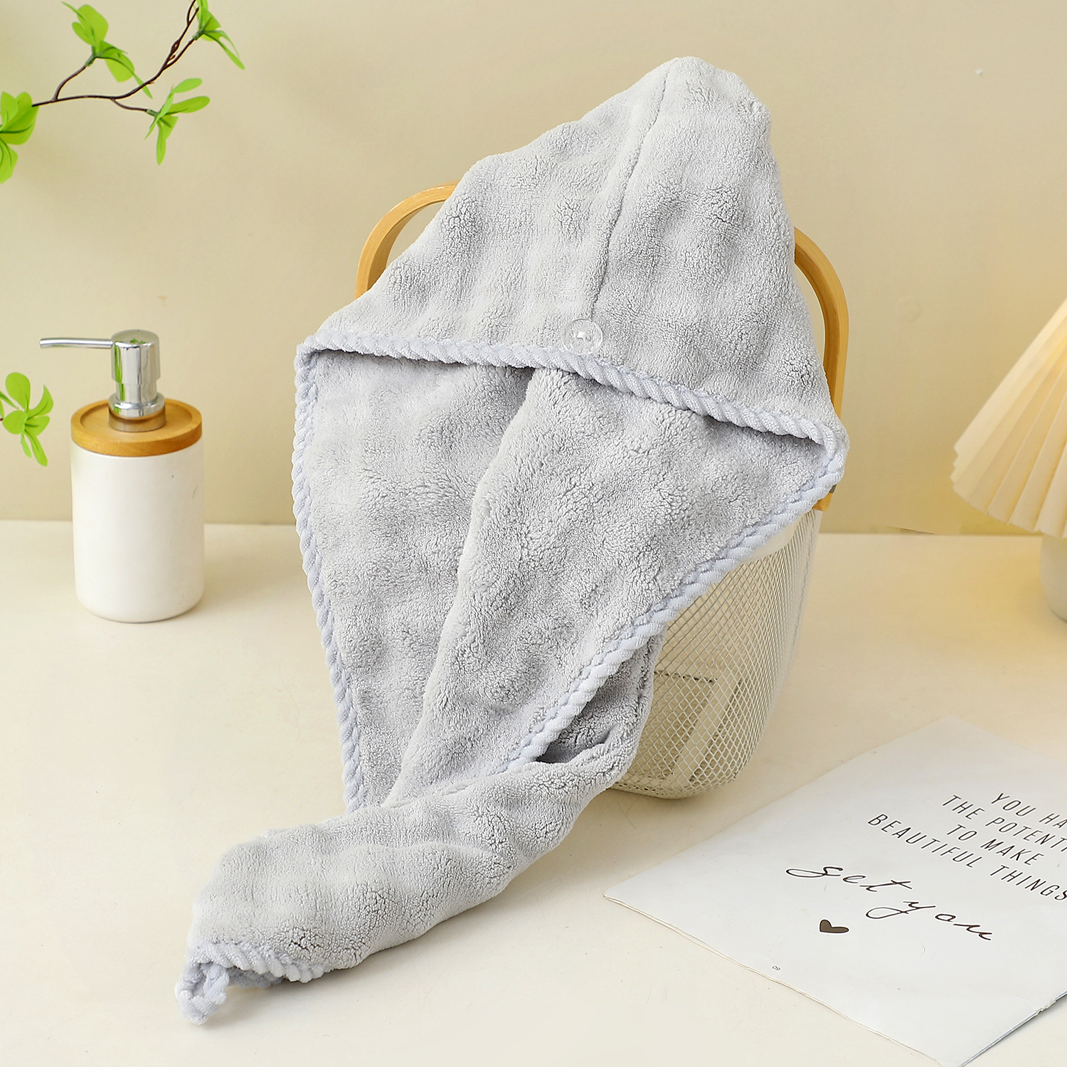 Light gray dry hair cap-65*25cm-100g / -