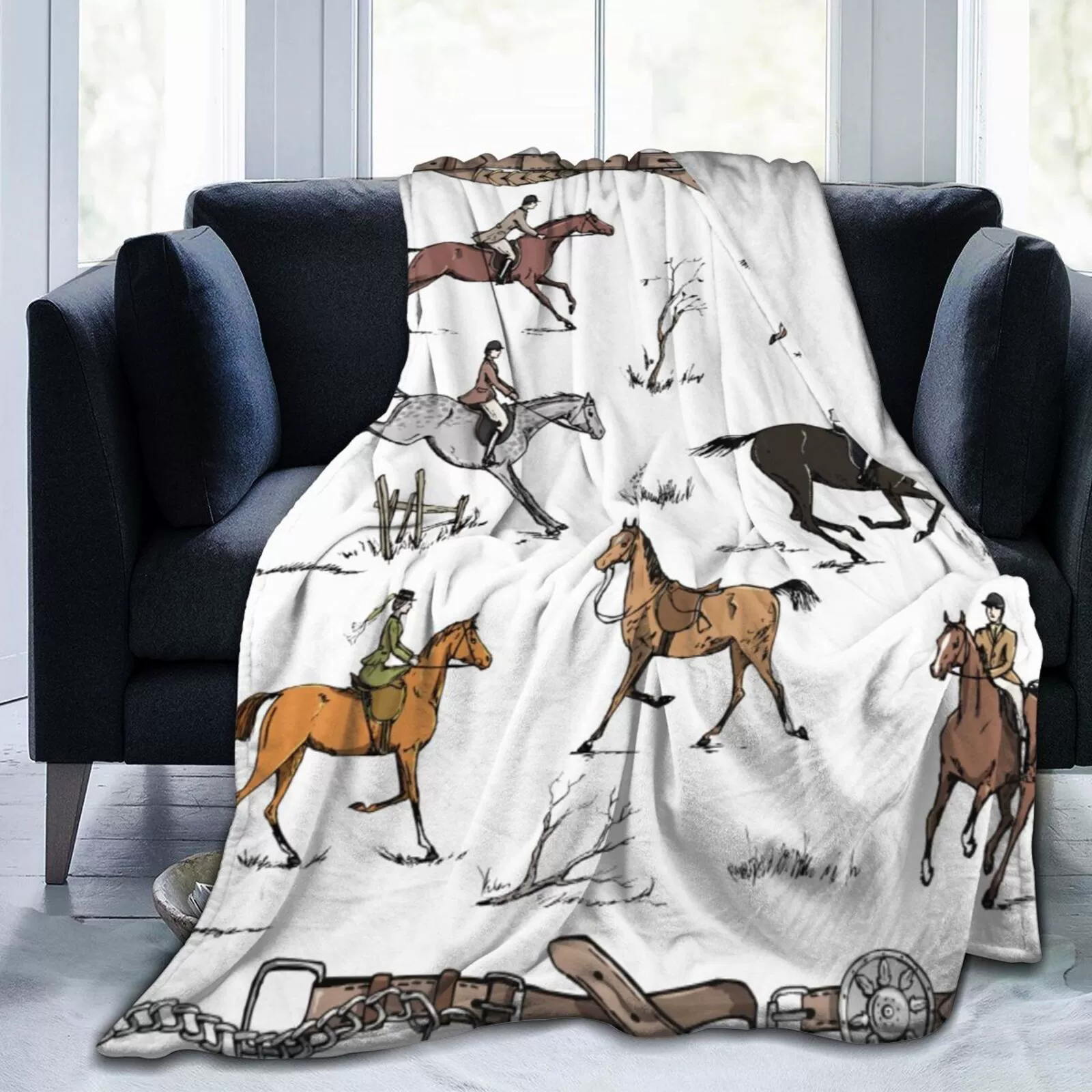 Специальное фланелевое одеяло Животное Мультфильм Лошадь Одеяло для кондиционирования воздуха Концерт Фанаты Помощь Подарок Рождество