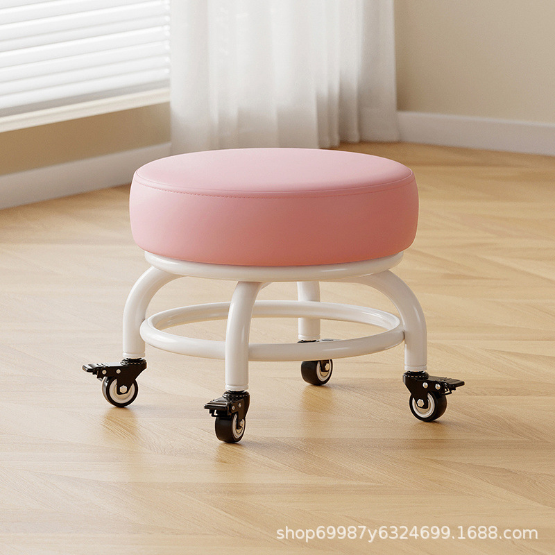 Rueda universal taburete pequeño polea doméstica taburete redondo para cambiar zapatos limpiador taburete bajo con artefactos mágicos para niños pequeños taburetes silenciosos