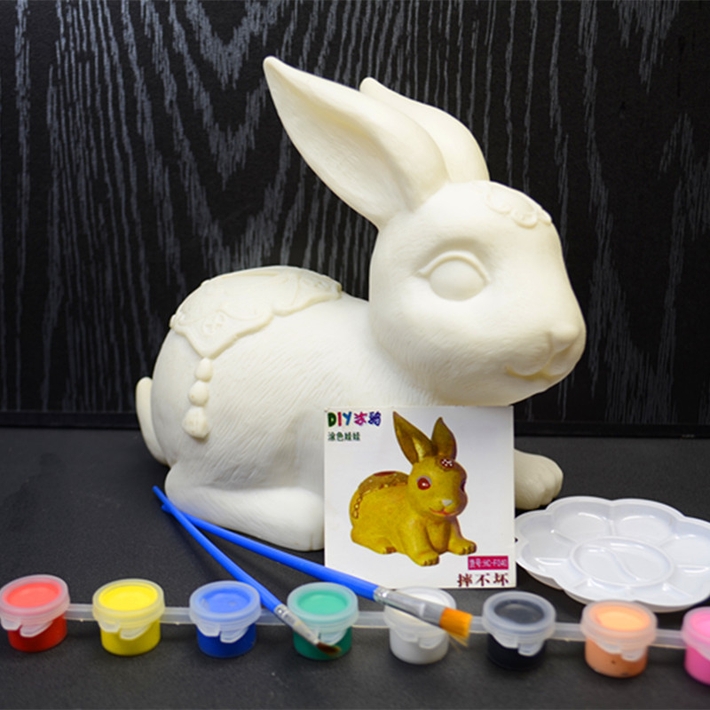 Alcancía de Conejo de Vinilo DIY para Pintar e Irrompible para Niños