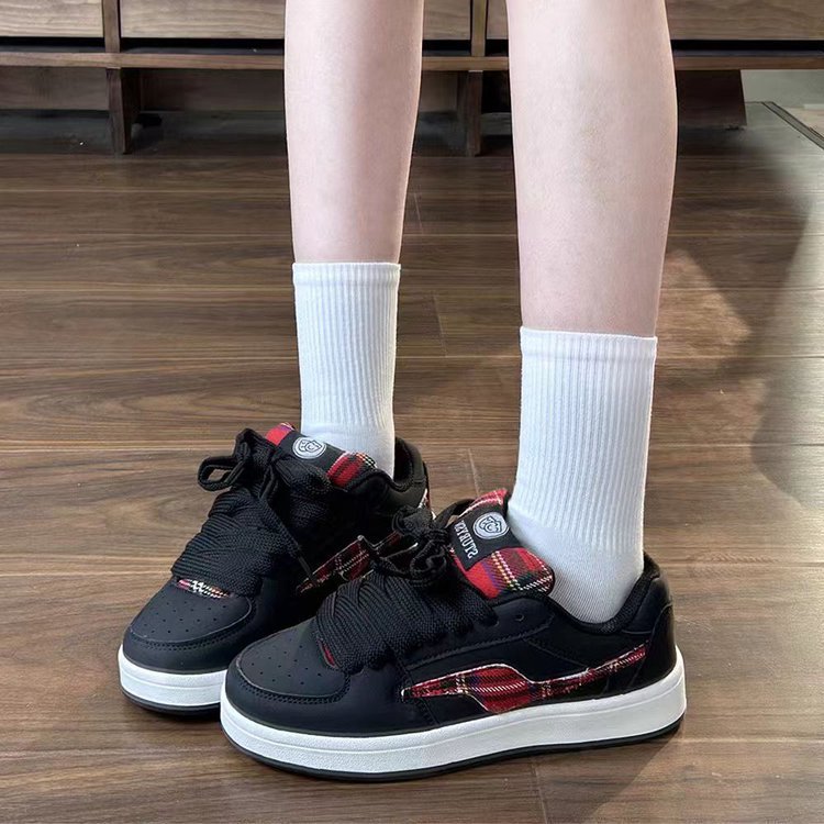 2026 nuevos zapatos de pan de pareja retro zapatos de skate a rayas escocesas de moda nacional original zapatos deportivos para hombres y mujeres