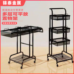 多層式可動式収納ラック、万能ホイール付き、床置き可動式収納ラック、卸売、家庭用キッチン野菜収納ラック