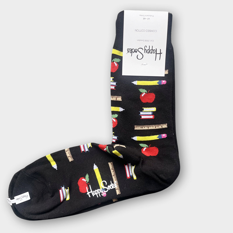 ハッピーソックス メンズソックス ミドル丈 コーマ綿 吸汗消臭 通気性 スウェーデン製 おしゃれ カラフル 薄手