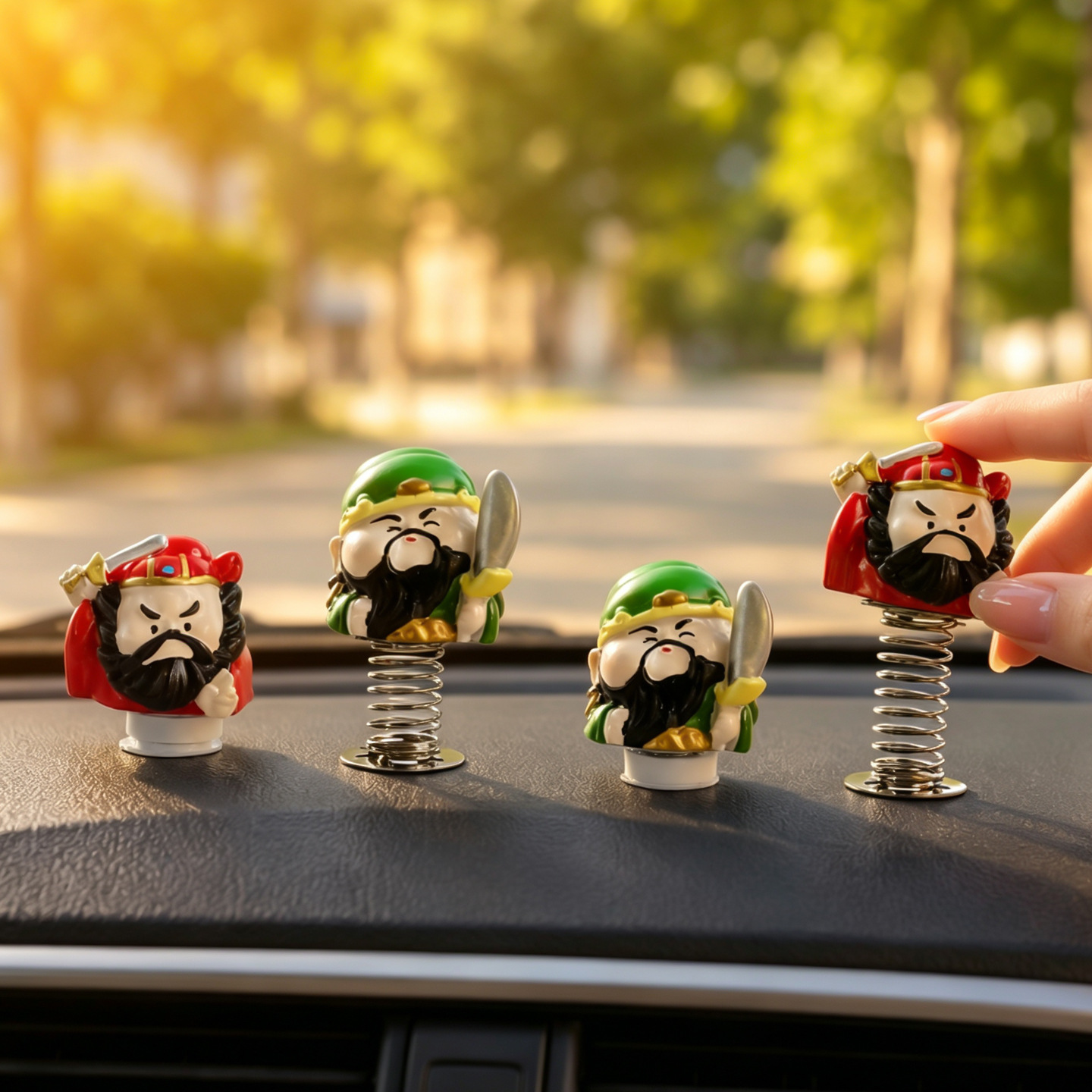 Yongguan Guan Gong spring-loaded shaking head car ornament, creative Guan Gong figurine, personalized interior and desktop decoration