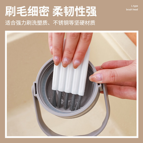 Cross-border plastic multifunctional cup lid gap brush groove cleaning brush household cup washing soft bristle cup brush