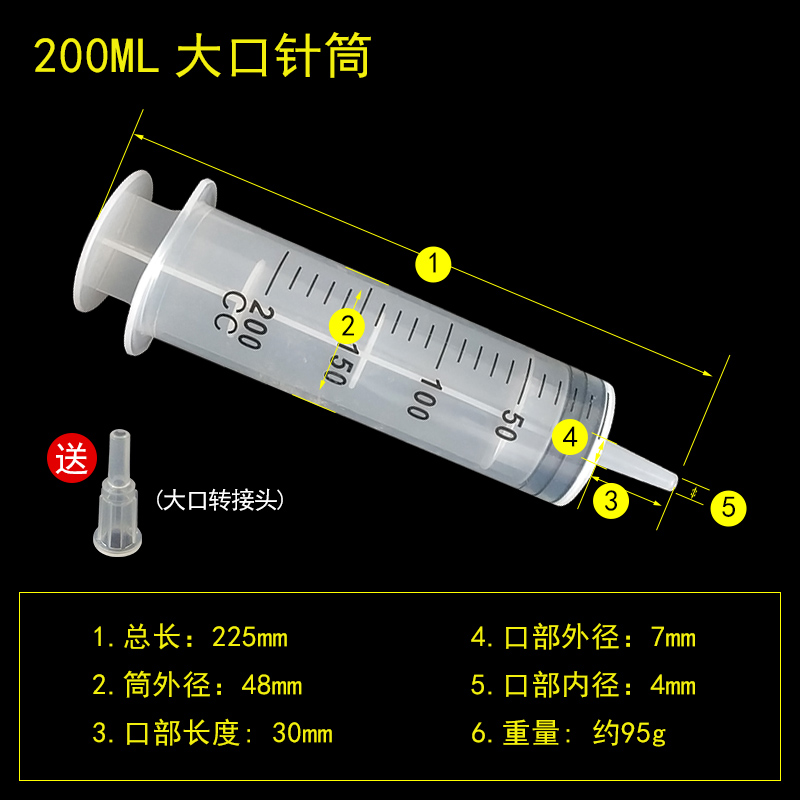 家用大号针筒注食器注胶针管灌肠抽机油60/100/150/200/250/300ml