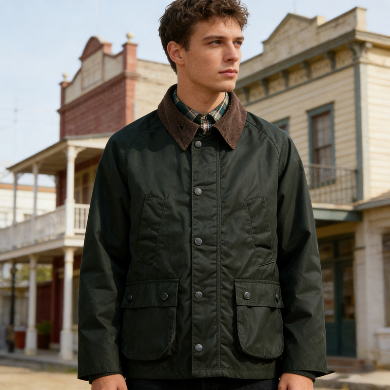 OKONKWO Waterproof Hunting Oil Wax Jacket Windbreaker Work Coat Anxin Same classic bedale