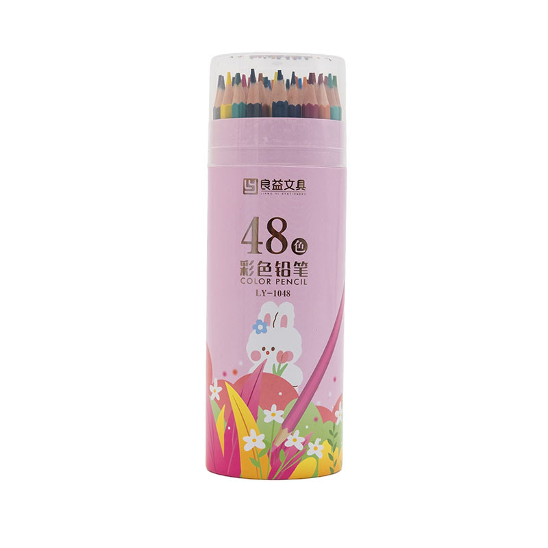 Oil-Based Plastic Colored Pencils for Elementary School Students, Drawing Stationery, Children's Supplies Wholesale, Cartoon Barrel-Packed Cultural Pens