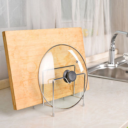 Stainless steel cutting board rack household pot lid rack sitting kitchen chopping board storage rack storage sticky board cutting board rack countertop