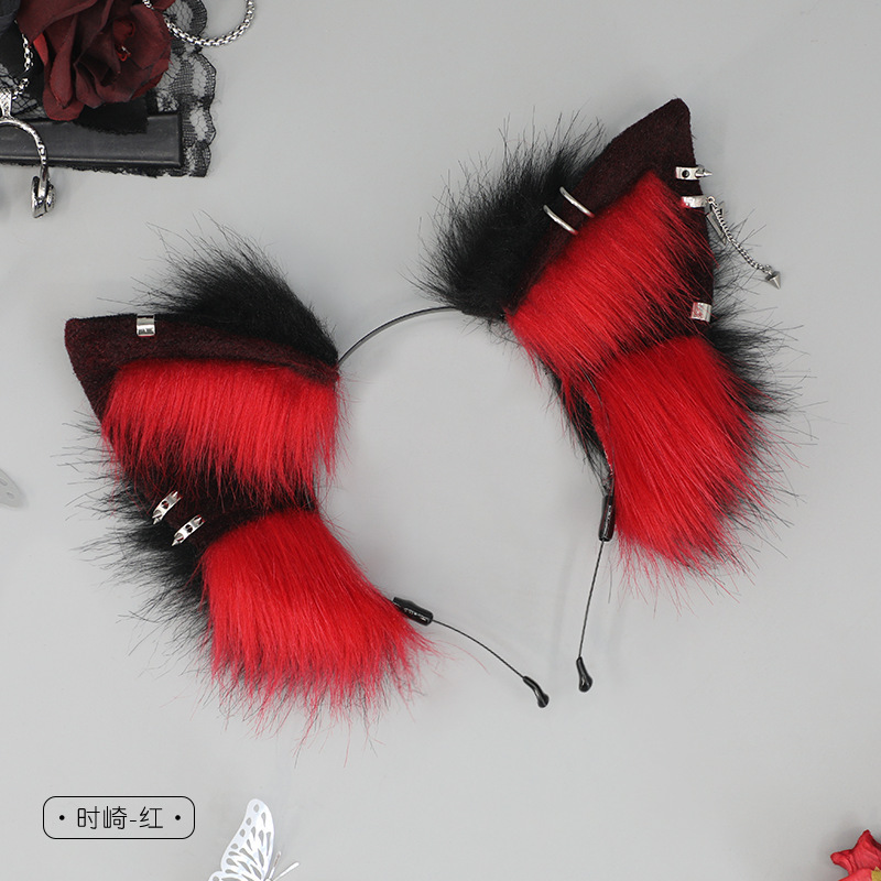 Hecho a mano de peluche lindo bestia oído Cosplay comic show punk diadema chica caliente tocado estilo europeo y americano accesorios para el cabello