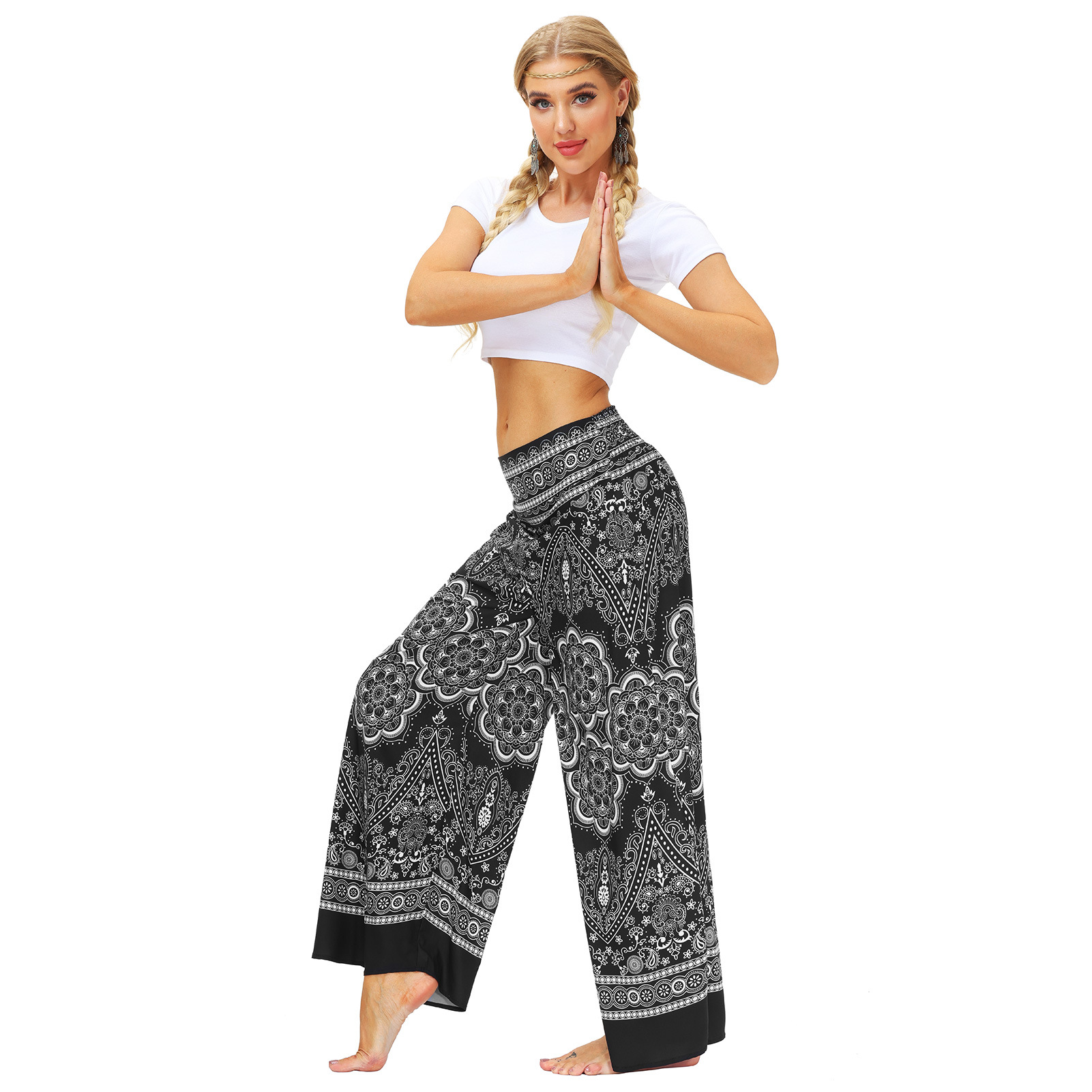 printing women s summer loose casual wide-leg pants Nihaostyle Clothing Wholesale NSMDF67670