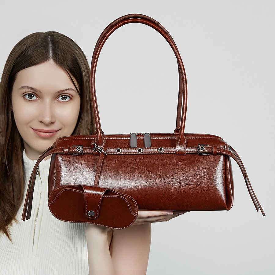 2026 New Baguette Underarm Bag For Women Retro Motorcycle Style Trendy Belt Decor Handbag Shoulder Bag - Thumbnail 2