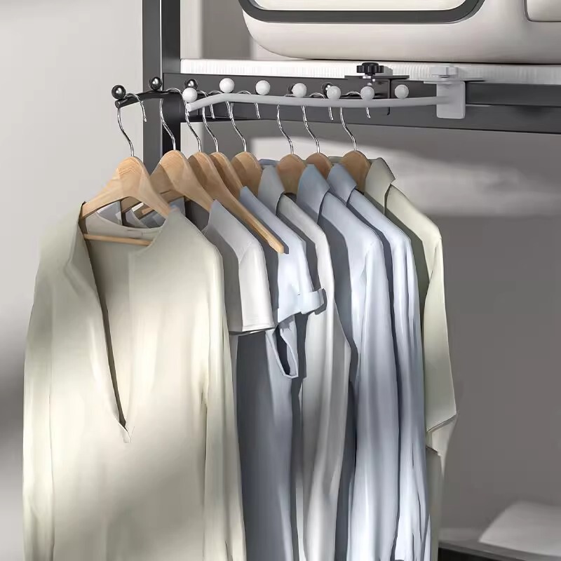 寮の洋服掛け、ベッドサイドの調節可能なフック、洋服フック、ベッドの上段、寝室のバルコニーの洋服ラック収納|undefined