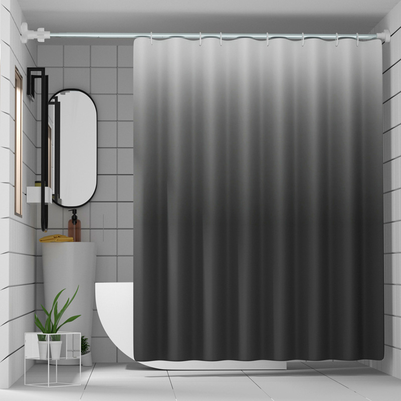 Wholesale Hotel Bathroom Water-Blocking Curtain Door Curtain Window Curtain Bathroom Waterproof Shower Curtain Cloth Punch-Free Partition Hcds