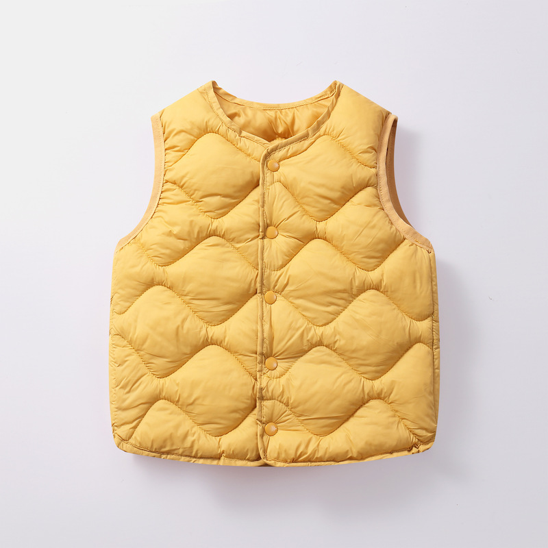[Special Offer] Autumn and Winter New Children's down Cotton Vest Baby Vest Boys and Girls Vest Small and Medium-Sized Children Spring