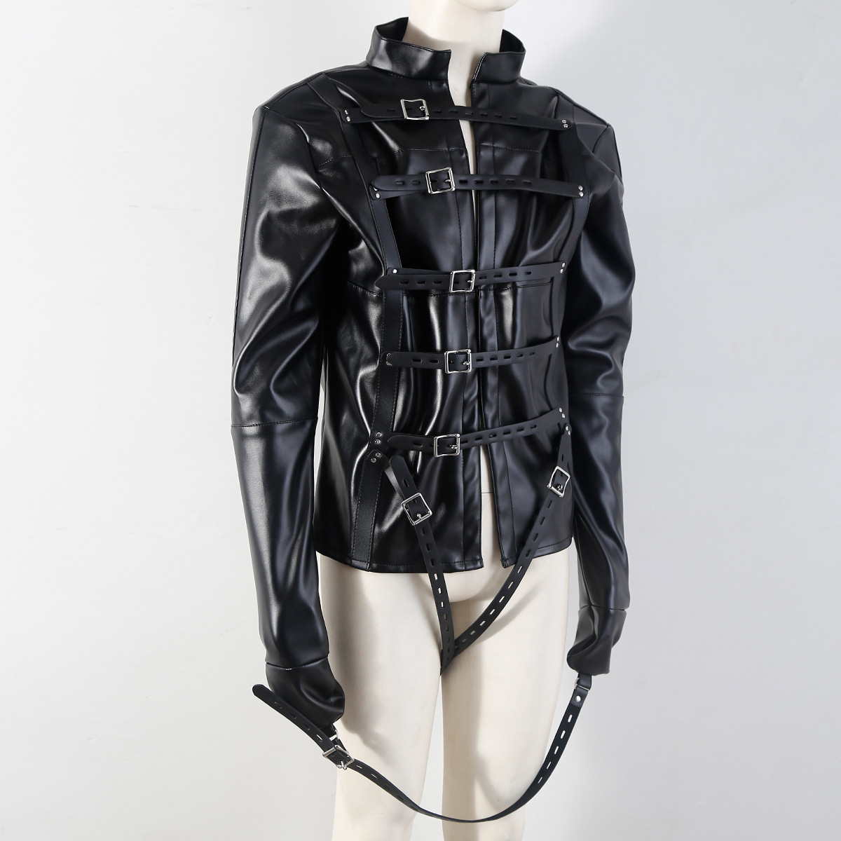 Cuero forzado bondage ropa de amor amor atado artículos de paquete SM sexo sexo de cuero ajustado ropa de reina