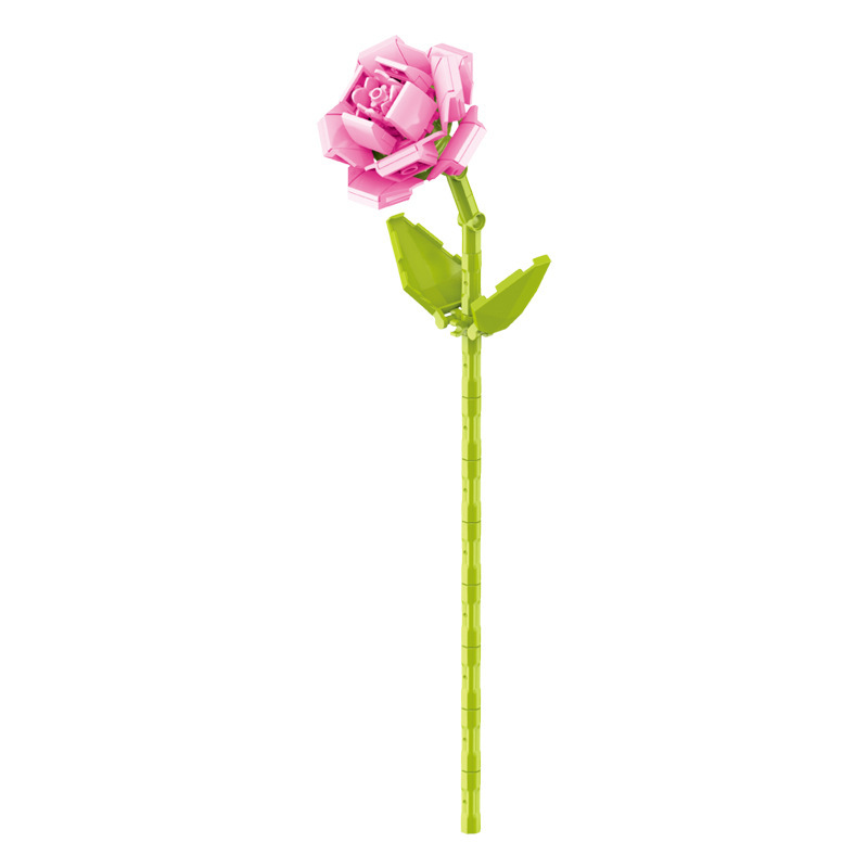 钻马积木花永生花束抱抱桶仿真花小颗粒积木DIY玩具七夕女生礼物|undefined