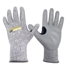 DURADARE Knife-Resistant 5-Level Cut-Resistant, Abrasion-Resistant PU Coated Gloves with reinforced palm for cut, oil, and slip resistance
