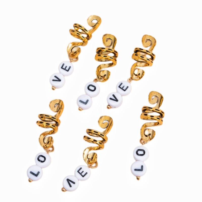 Reggae sucio trenza peluca vintage aleación pelo banda pelo anillo trenza tocado accesorios para el cabello DIY con cuentas hombres y mujeres tejido 20