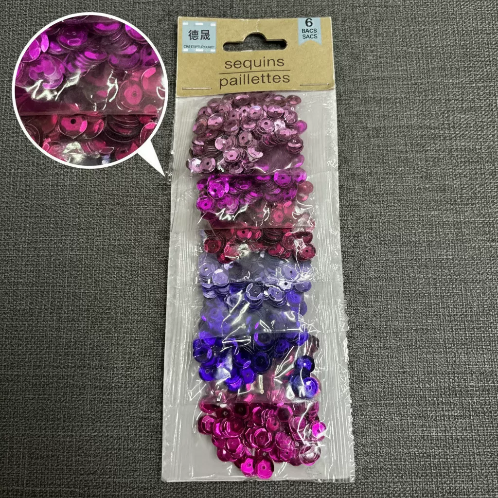 跨境热卖凹片圆片DIY饰品配件亮片服装辅助手工材料弱视训练珠片