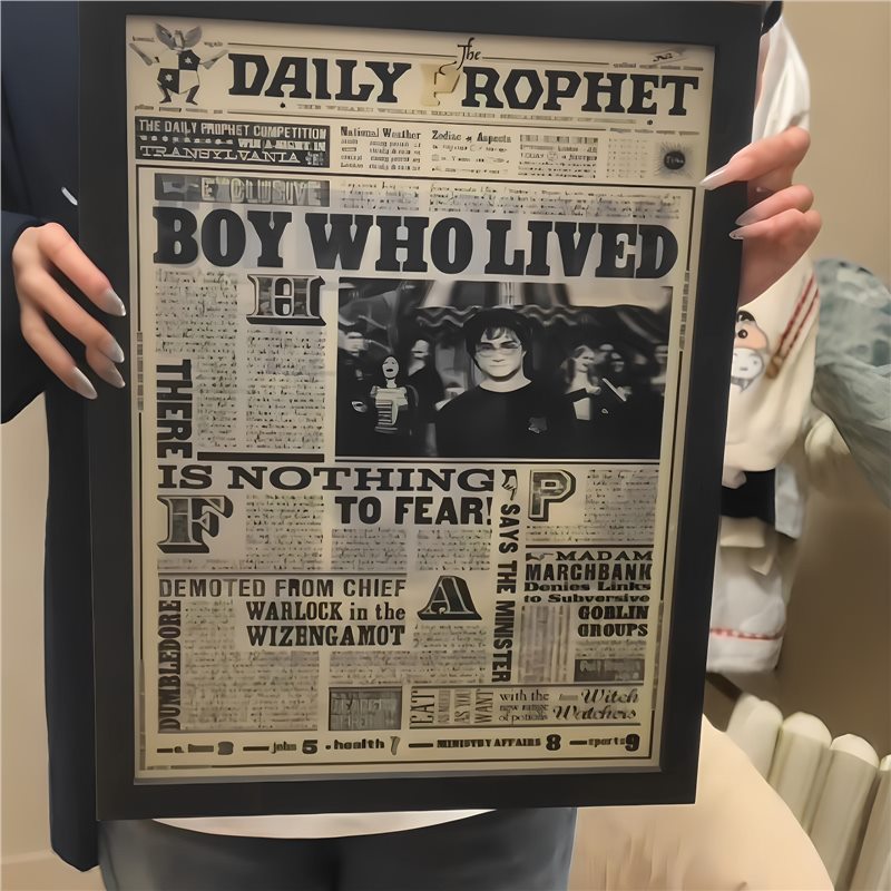 Harry Potter Peripheral Raster Poster Animation Gradient Stereo Painting Hogwarts Hanging Painting Creative Decorative Picture Frame