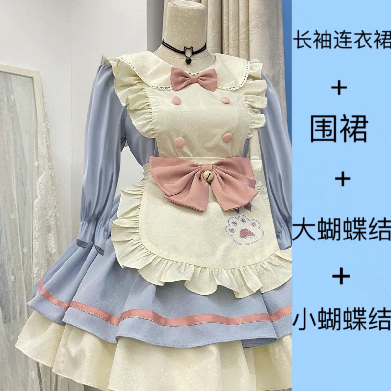 猫レストランかわいいopショートメイドロリータドレスエプロン日本ロリータ甘い女の子新しいスタイル|undefined