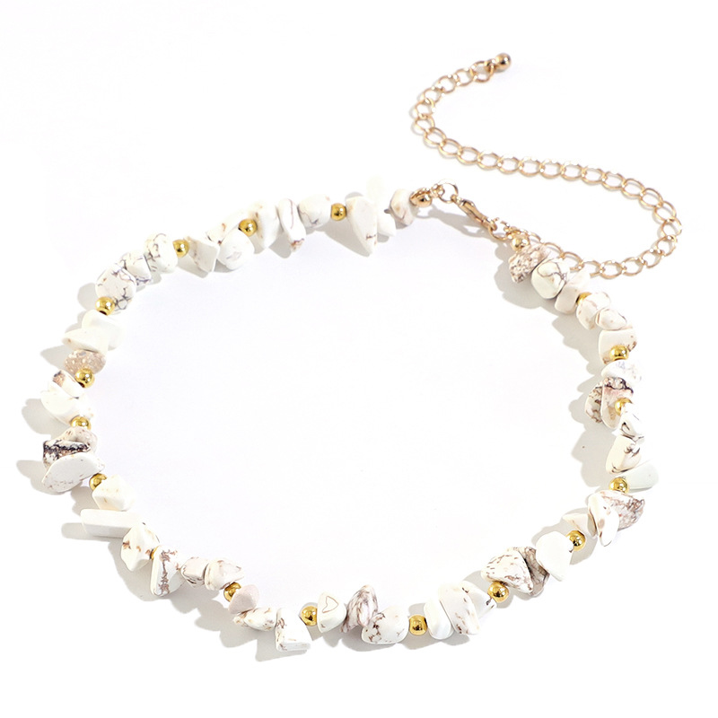 new fashion irregular turquoise necklace retro simple handmade item clavicle chain