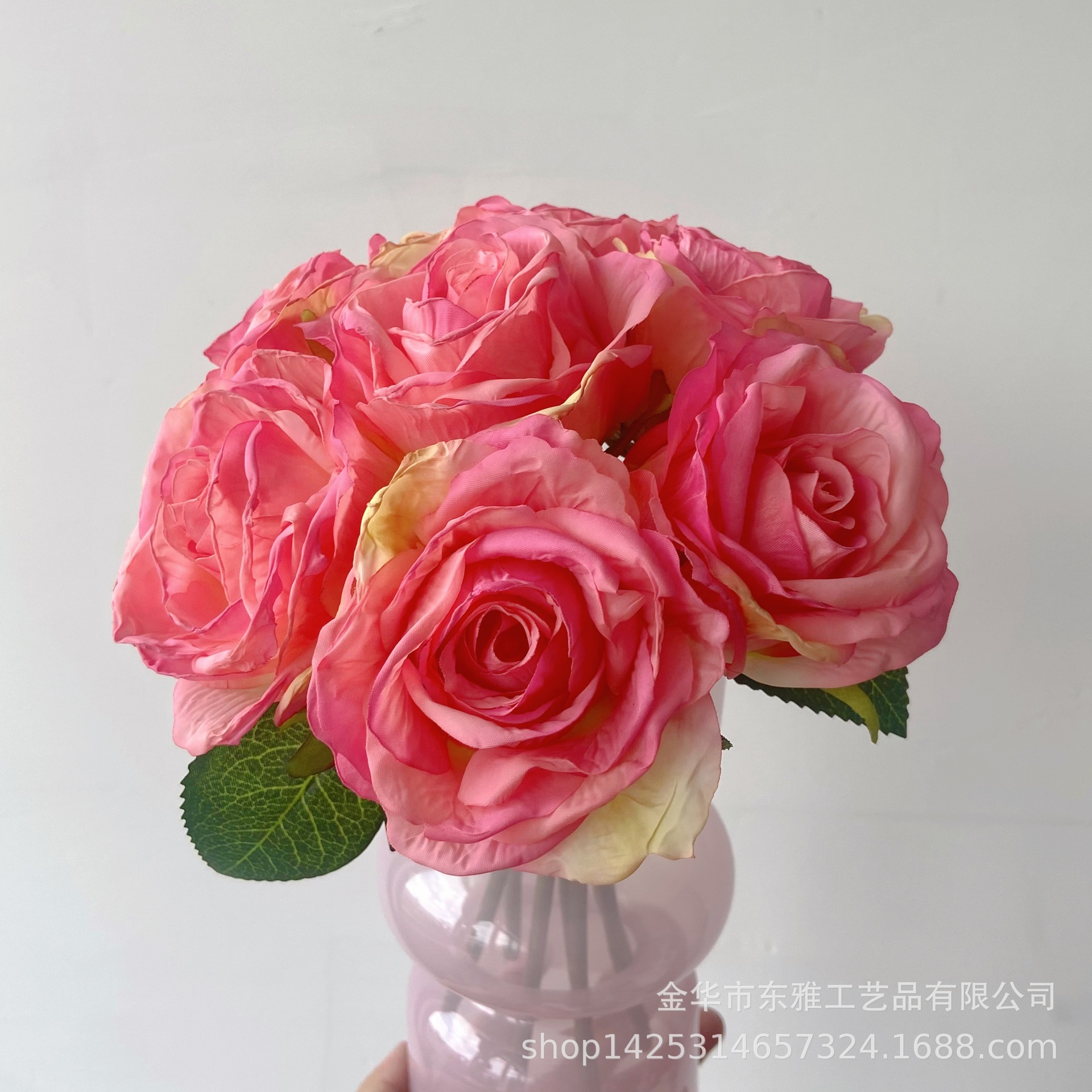 Ramo bella Rosa flor artificial interior sala de estar decoración mesa de comedor ramo floral Luz Decoración de lujo