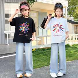 童装女童短袖t恤夏装2026新款儿童夏款中大童女孩百搭上衣时尚潮t