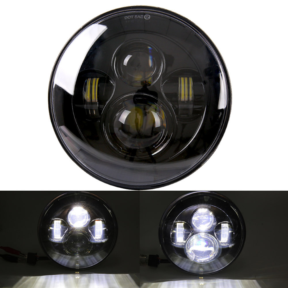 Cross-Border Off-Road 7inch Wrangler Led Headlight Modification Motorcycle Light Angel Eye High and Low Beam Headlight Front Light