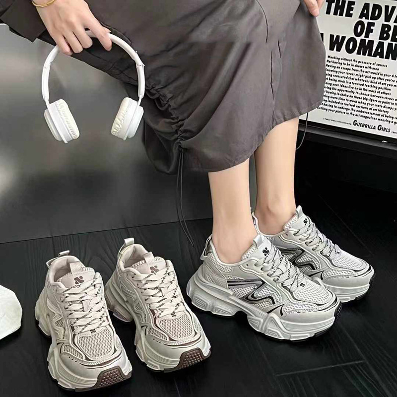 厚底内增高时尚超火老爹鞋女2025秋季新款网面运动休闲鞋|undefined