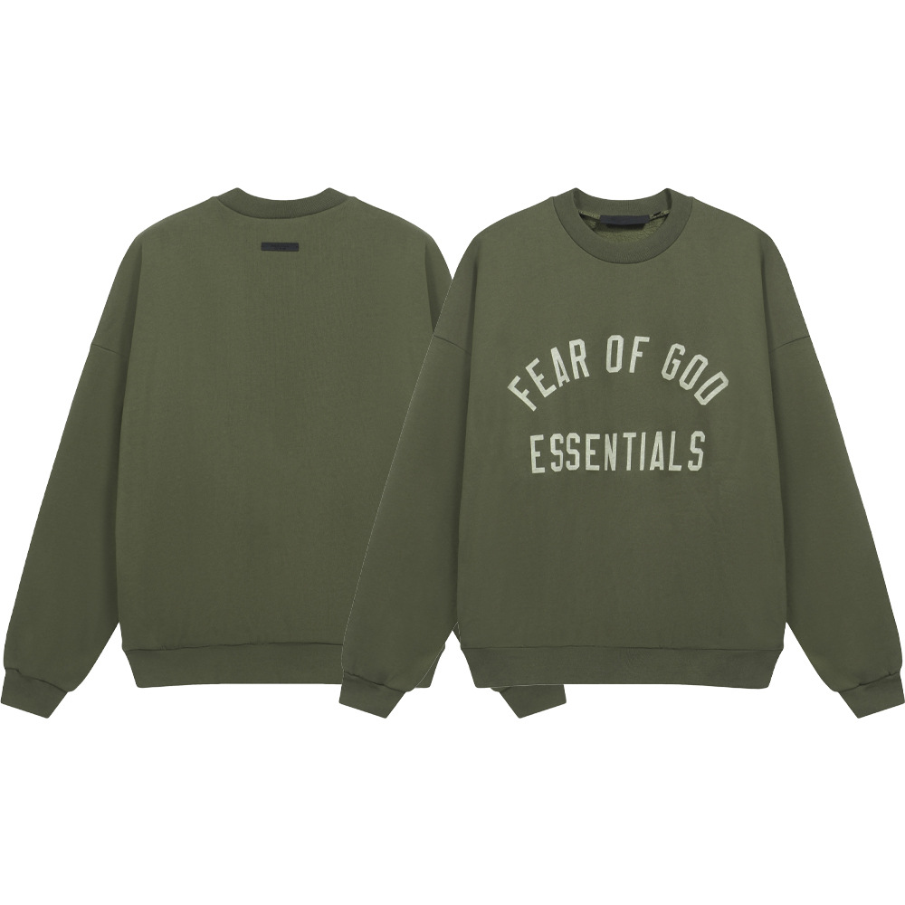 Nuevo FOG doble línea ESENTIALS estilo americano marca de moda de alta calle relajada pareja casual suéter de cuello redondo para hombres y mujeres