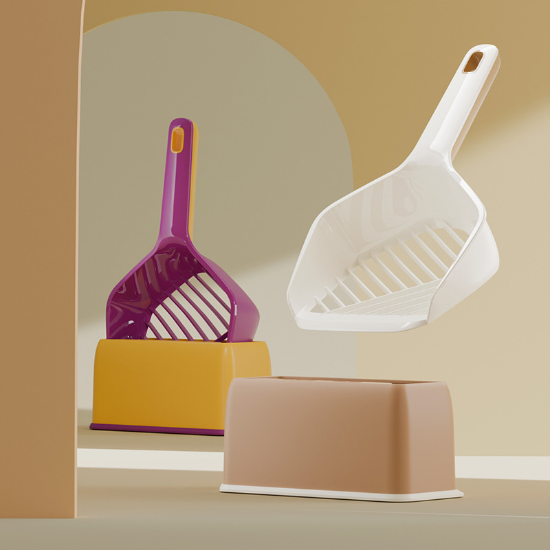 Productos transfronterizos para gatos de Amazon, arena para gatos de tofu, pala grande, caca, limpieza, limpieza, kit de inodoro, pala de arena para gatos