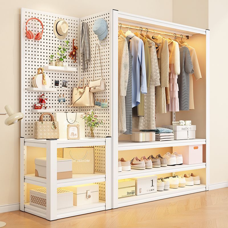 Open Clothes Rack Bedroom Storage Cabinet Simple Assembly Floor-Standing Storage Rack Coat Rack Shelf Rental Room Wardrobe