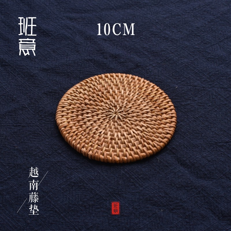 手工编织越南藤编杯垫茶具藤木养壶垫 越南老藤编杯垫批发|undefined