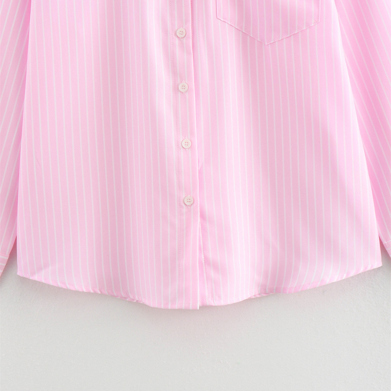 Women's Casual Loose Fit Stripe Shirt With Pocket, Long Sleeve Polo Collar Blouse, Comfortable Breathable Tops For Spring Summer_ecoleips.com