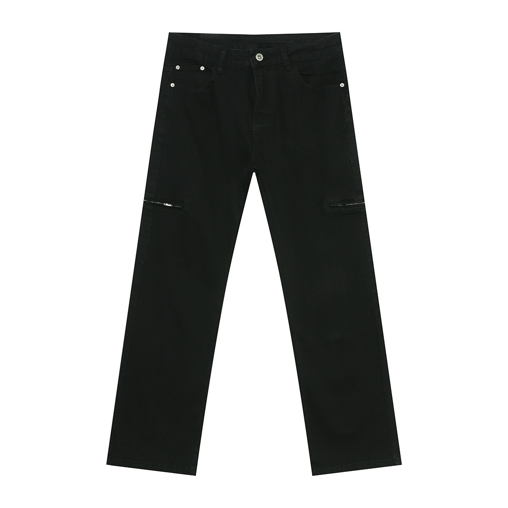 MTLCLOTHES Hombres| Nuevos productos de invierno coreano recto delgado cremallera decoración jeans casuales de moda