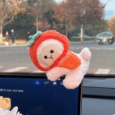 Cartoon Dolls, Car Center, Car ornaments - little-persimmon-hood-crossbody-bag-lamb-clip-doll