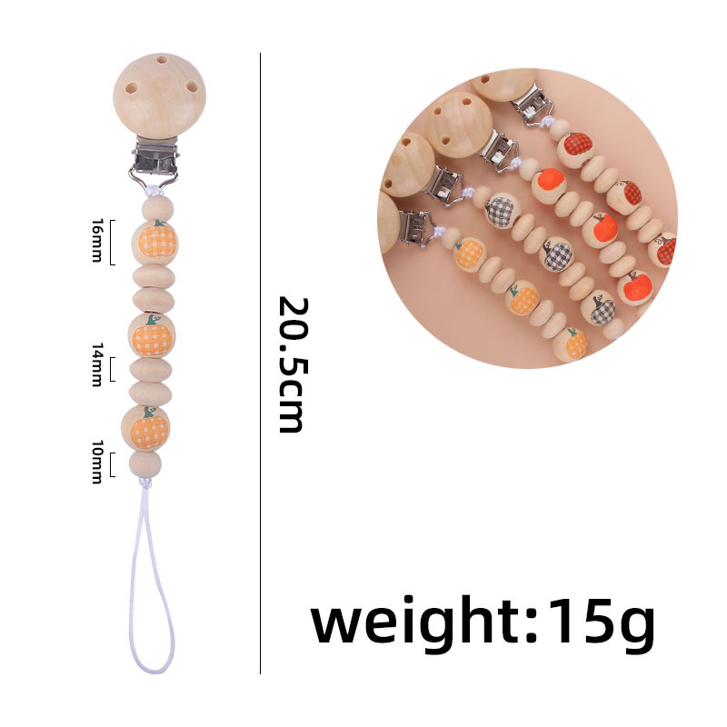 Nuevo bebé suministros naranja calabaza cuentas chupete cadena anti-perdida Amazon AliExpress
