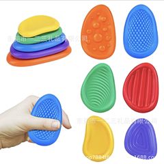 Fidget Toys儿童解压玩具柔软硅胶纹理担忧石解压块硅胶感观石
