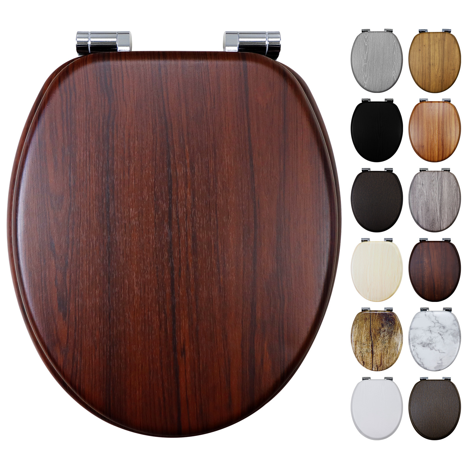 Fábrica directa tablero de densidad madera MDF cubierta de inodoro pvc pegado con patrón de madera caída lenta