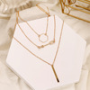 Retro bronze multilayer ring, arrow, necklace, European style