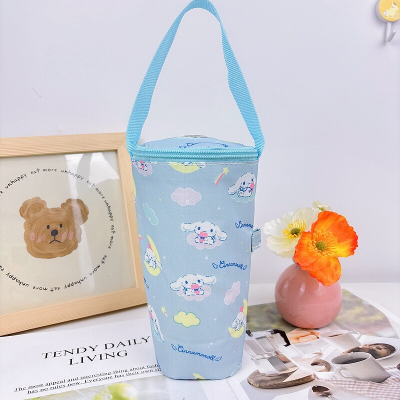 かわいいミルクティーの保温袋の少女の心は飲み物の保氷袋の夏の冷たい飲み物のレモンのお茶の便利な手提げ袋を持ちます。|undefined