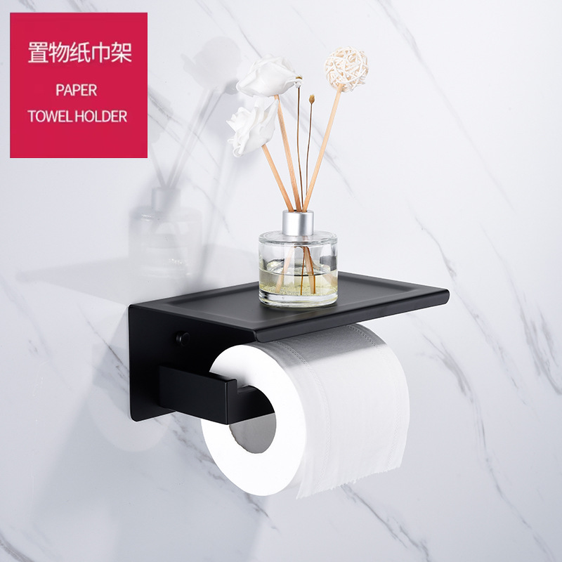 304 acero inoxidable negro toallas de baño colgando toallas de baño estante de almacenamiento conjunto de colgantes de hardware